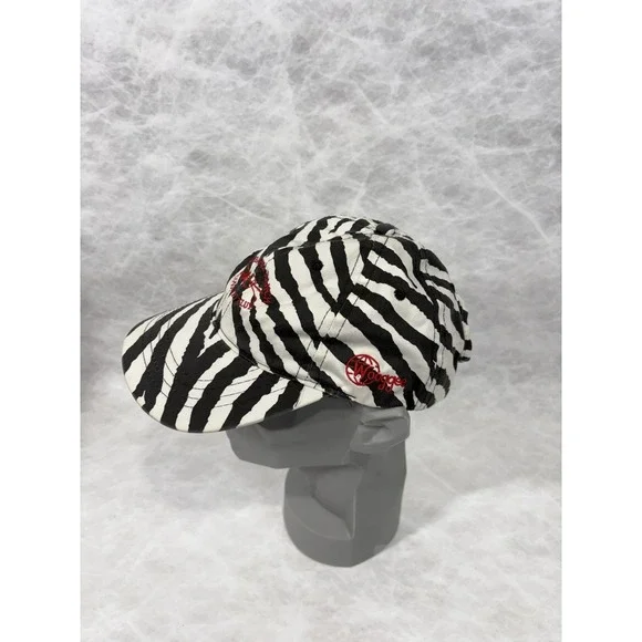 Fairbanks Ranch Country Club Zebra Print Woogge Adjustable Hat Cap Black White - Picture 3 of 8